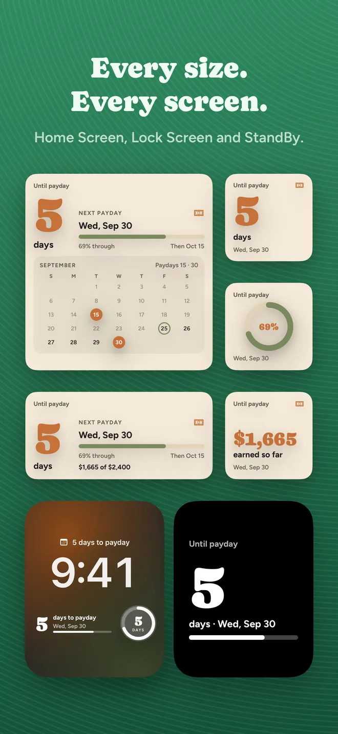 Every size. Every screen. Home Screen, Lock Screen and StandBy.